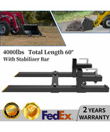 60&quot; 4000Lbs Clamp-On Pallet Forks 60Inch For Skid Steer Loader Bucket Tr... - £189.69 GBP