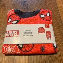Toddler Size 2 Marvel Spider-Man Spiderman 2 Piece Pajama Set Pajamas Winter New - £10.95 GBP