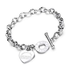 Heart Charm Bracelets Stainless Steel 18k - $40.52