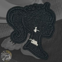 Black Barbie Silhouette Iron On Patch Embroidered Craft Applique - $5.50 CAD