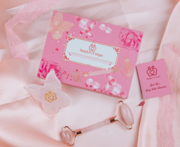 Rose Quartz Crystal Jade Roller Gua Sha Tool Set Premium Beauty Bundle +... - £14.06 GBP
