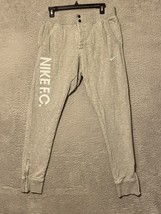 Vintage Nike Authentic NIKE F.C. 1994 Mens Jogger Sweatpants Gray White ... - $29.70