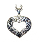 Heart Pendant Byzantine  design   18&quot; Chain Stainless Steel NEW - $302.61 MXN