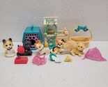 Vintage 90s Littlest Pet Shop Lot - 2 Dogs 3 Cats &amp; Accessories - £42.76 GBP