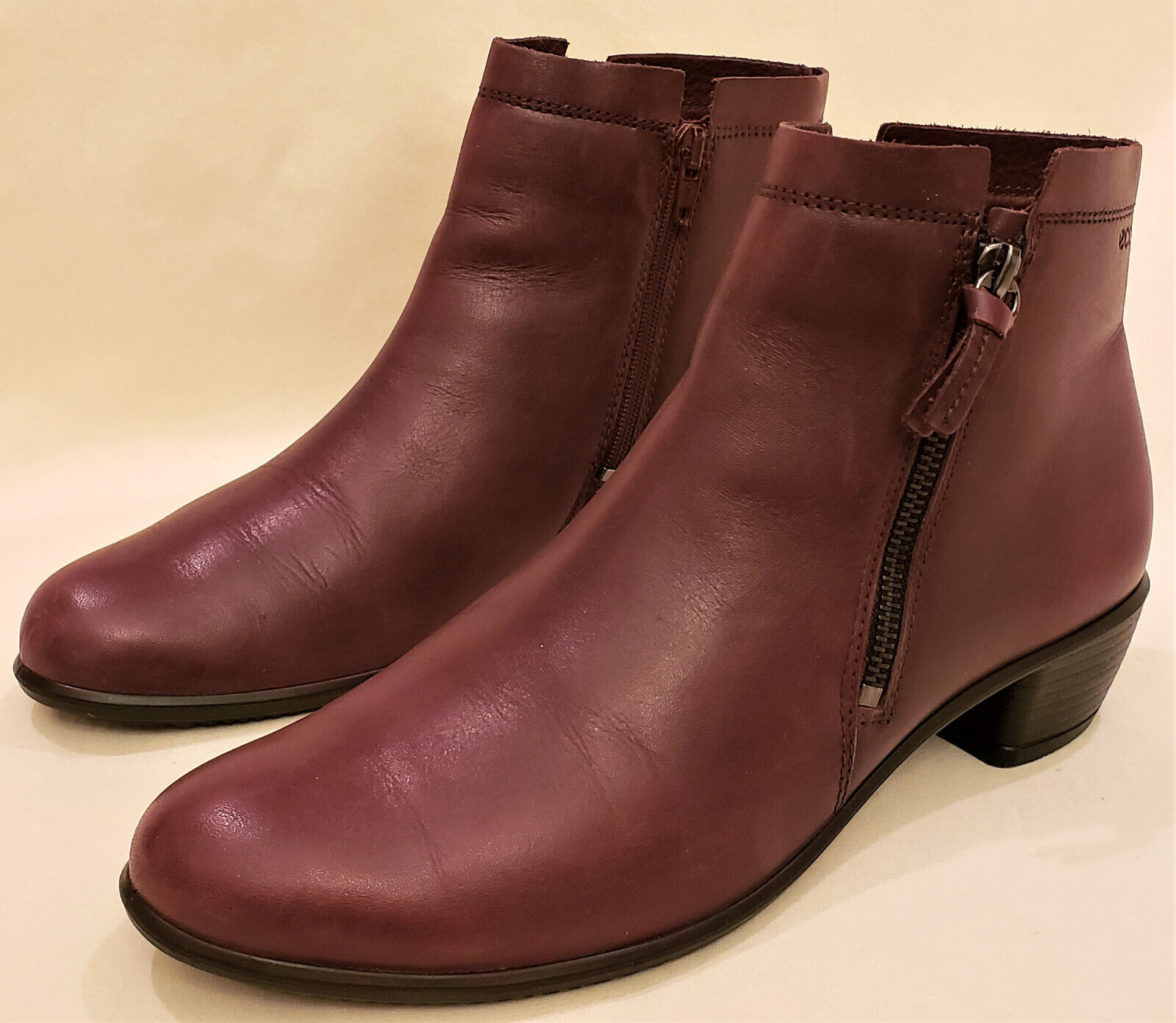 Primary image for ECCO Ankle Boots Size-Marked EU 41/US~10-10.5 Bordeaux Leather