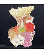 Unbranded Diecut Christmas Room Decoration Reindeers With Elf Holiday Vt... - $24.56 CAD