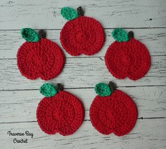 Crochet apple coasters kitchen decor PATTERN ONLY - £6.34 GBP