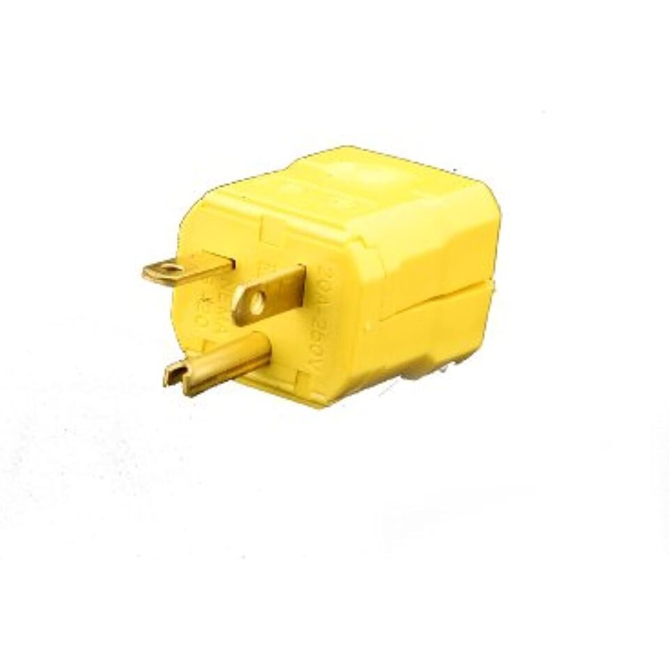 Leviton 5456-VY 20 Amp, 250 Volt, Industrial Grade, Plug, Straight Blade, - $21.80