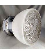 Vintage White Milk Glass / Clear Faceted Ceiling Light w/ Chrome Mount (... - $554.60 MXN