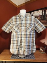 Carhartt Men&#39;s XL  Relaxed Fit Brown&amp;  Gray Plaid Short Sleeve Shirt - $18.69