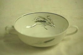 Ceres Coupe by Easterling Footed Cream Soup Bowl Gray Wheat Germany Vintage MCM - £15.54 GBP