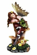 Ebros Gift Daisy Mushroom Cottage Garden Fairy Daydreaming Figurine 5.25&quot;Tall - $37.99