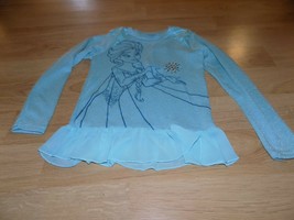 Girl's Size 6-6X Disney Frozen Elsa Light Weight Sweater Top Aqua Mist New - $15.00