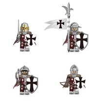 4pcs Crusader The Knights of Tripoli Flag Spearman Axeman Minifigures Set - £10.44 GBP