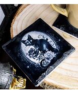 Ebros Witching Hour Feline Black Cat Roses Cork Backed Ceramic Coasters ... - $512.51 MXN
