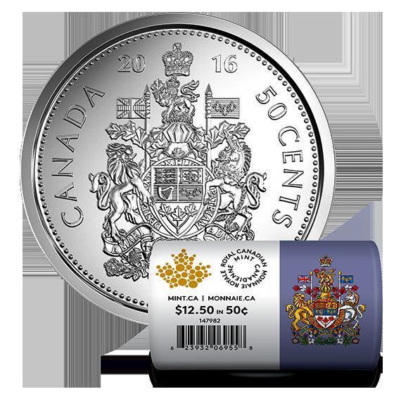  CANADA  2016  50 Cents  Coin from Mint Roll . KM# 494 - $1.00