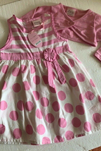 Chloe Louise Cotton Polka Dot Dress &amp; Shrug 12-18m - £12.85 GBP