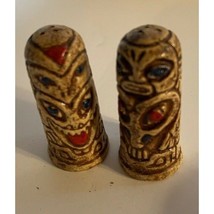 Salt and Pepper Shakers Totem Poles with Brown and Red decorations and B... - £9.30 GBP