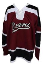 Any Name Number Boston Braves Retro Hockey Jersey 1970 New Maroon Any Size image 4