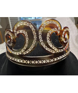 Celluloid tortoiseshell tiara Rhinestones Stamped Riviera Made In France HM - $829.80 CAD