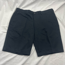 Haggar Mens Chino Shorts Black Flat Front Pocket Knit Zip Mid Rise Butto... - £14.78 GBP
