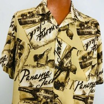 Panama Jack Hawaiian Aloha Shirt XXL Spiced Rum Brown Beige Sea Shells - £31.25 GBP