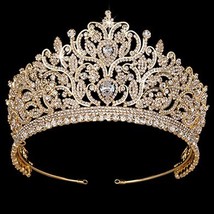 Crown Hadiyana Goegeous Women Party Hair Jewelry Vintage  Rhinestone Wed... - £83.73 GBP