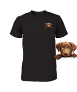 Funny Chesapeake Bay Retriever Dog Peeking Pocket Tshirt Cute Puppy Dog Tee - $25.09 CAD+