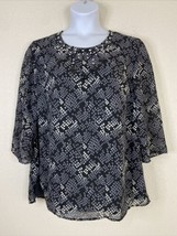 Maggie Barnes Womens Plus Size 0X Abstract Rhinestone Scoop Blouse 3/4 Sleeve - £8.01 GBP