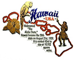 Hawaii The Aloha State Outline Montage Fridge Magnet - £4.78 GBP