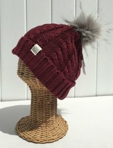 Knit Beanie Winter Ski Hat With Faux Fur Pom Pom &amp; Plush Lining#D For Gift - £20.71 GBP