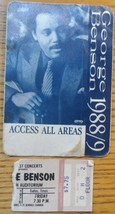 George Benson 1988 All Access Pass + 1976 Ticket Stub Dallas Texas R&amp;B Guitarist - £15.63 GBP