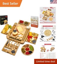 Modern Eco-Friendly Bamboo Charcuterie Board Set Perfect for Housewarmin... - $1,597.12 MXN