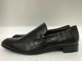 Vagabond Frances Dark Red Burgundy Embossed Leather Loafers Shoes EU42 US10 UK9 - £40.08 GBP