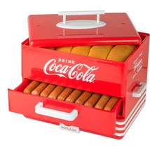 Extra Large Diner-Style Coca-Cola Hot Dog Steamer And Bun Warmer, 24 Hot... - £53.71 GBP