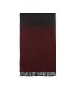 Sferra Jeno Burgundy Grey Throw Blanket Fringe Ombre Mix  Angora Merino ... - $230.00