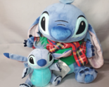 Disney Stitch Plush 12&quot; Holiday Plaid Scarf &amp; 6in Set of 2 with Tags - $27.67