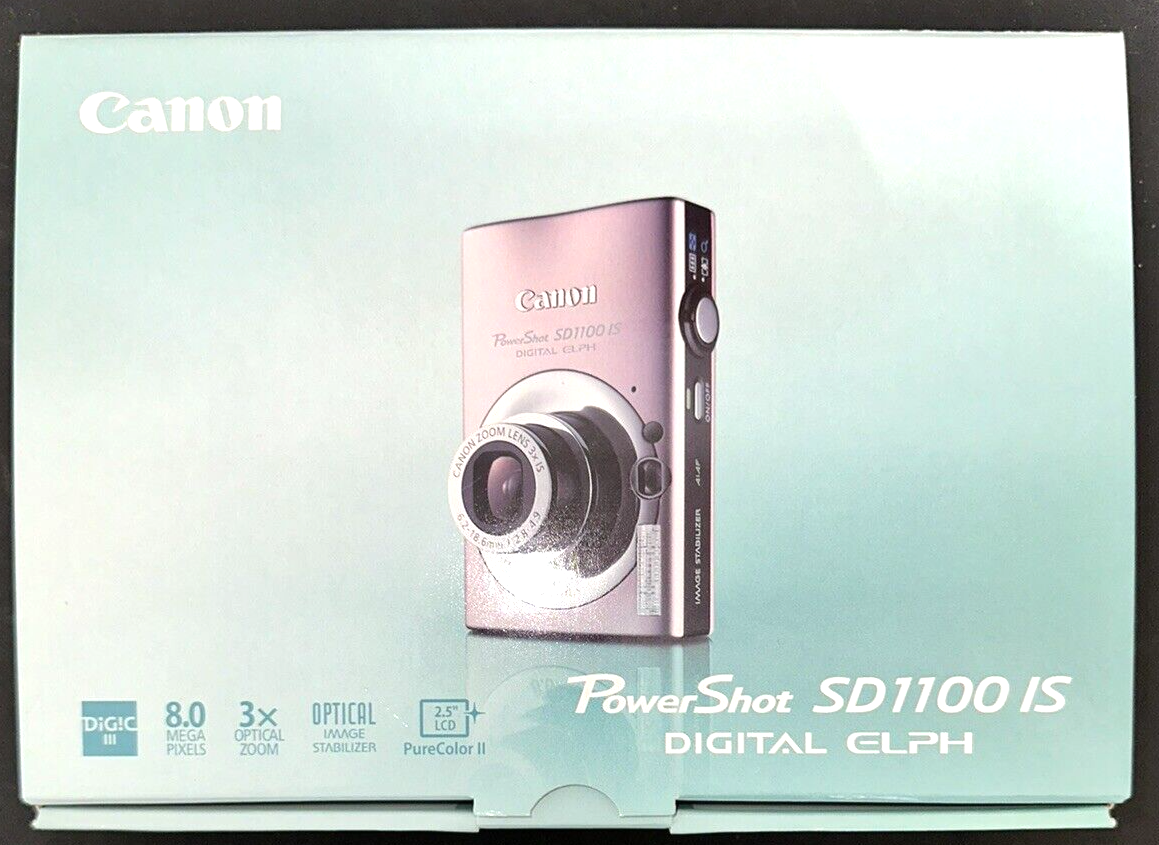 Canon PowerShot ELPH SD1100 IS Digital Camera PINK 8MP IXUS 80 Bundle BRAND NEW - $354.05