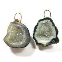 Distressed Tabasco - Tiny Mexican Geode Polished Halves with Ring  TABD19 - $11.04