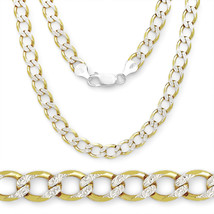 4.3mm Solid 925 Sterling Silver 14k Yellow Gold Plated Curb Chain Necklace Italy - £23.87 GBP