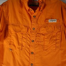 Magellan Shirt Youth Boys XL 18-20 Orange Mag Wick Relaxed Fit Button Up  - $22.75