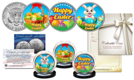 Happy Easter Official Holiday Jfk Kennedy Polychrome Half Dollars Us 3-Coin Set - £14.63 GBP