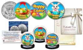 Happy Easter Official Holiday Jfk Kennedy Polychrome Half Dollars Us 3-Coin Set - $18.65