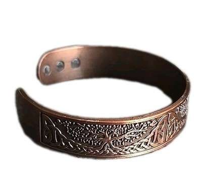 TREE OF LIFE ~ Viking Cuff ~ Magnetic ~  Bangle Bracelet ~ COPPER Colored Item image 3
