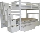 Bedz King Stairway Bunk Beds Full over Full with 4 Drawers in the Steps ... - $2,486.99