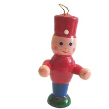 Vintage Wooden Red Toy Soldier Mini Christmas Tree Ornament 2&quot; Tall - £9.19 GBP