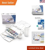 Economical Watercolor Set for Artists: 12 Half Pans and Travel Essentials - $43.50