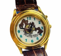 Tasmanian devil watch Taz wristwatch looney tunes armitron japan vtg gold Bugs - £31.34 GBP
