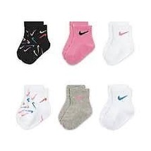 Nike Swoosh Ankle Socks 6-Pack Infant/Toddler/Little Kid 6-12 Months NN0801-001 - £23.56 GBP