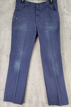 Dickies Pants Mens 33 x 30 Navy Blue Distressed Painted Work Vintage Red... - $55.43